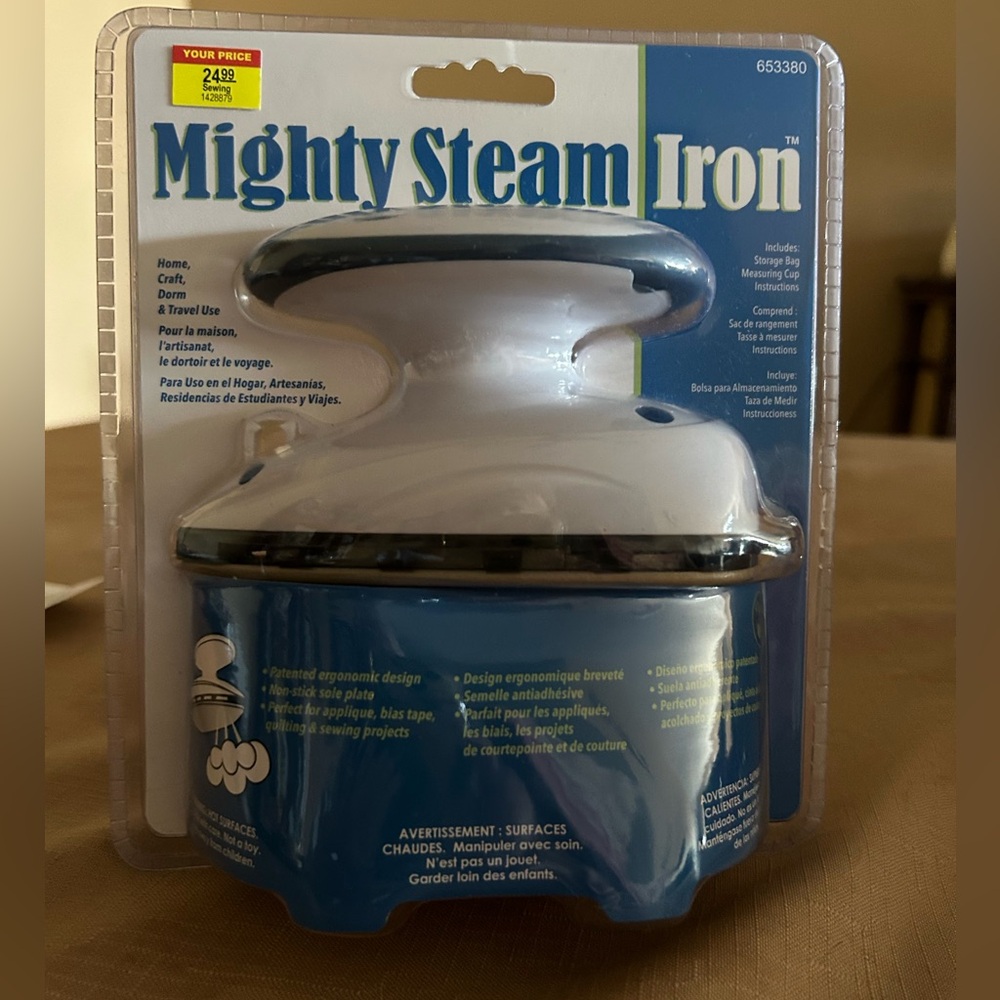 Mighty Steam Iron - Blue and White